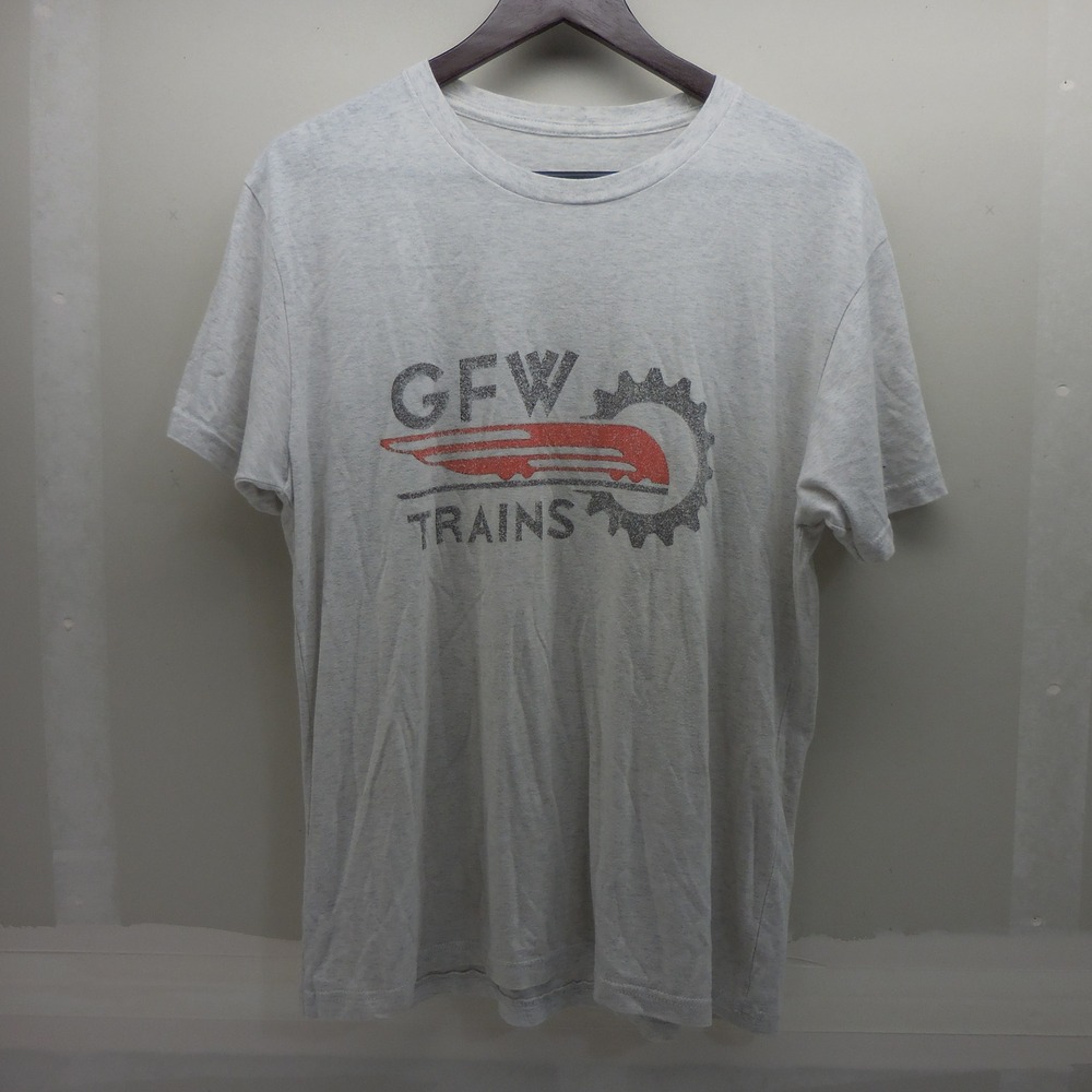 GFW Trains Graphic T-Shirt Mens Large Heather Gray Short Sleeve Crewneck Tee